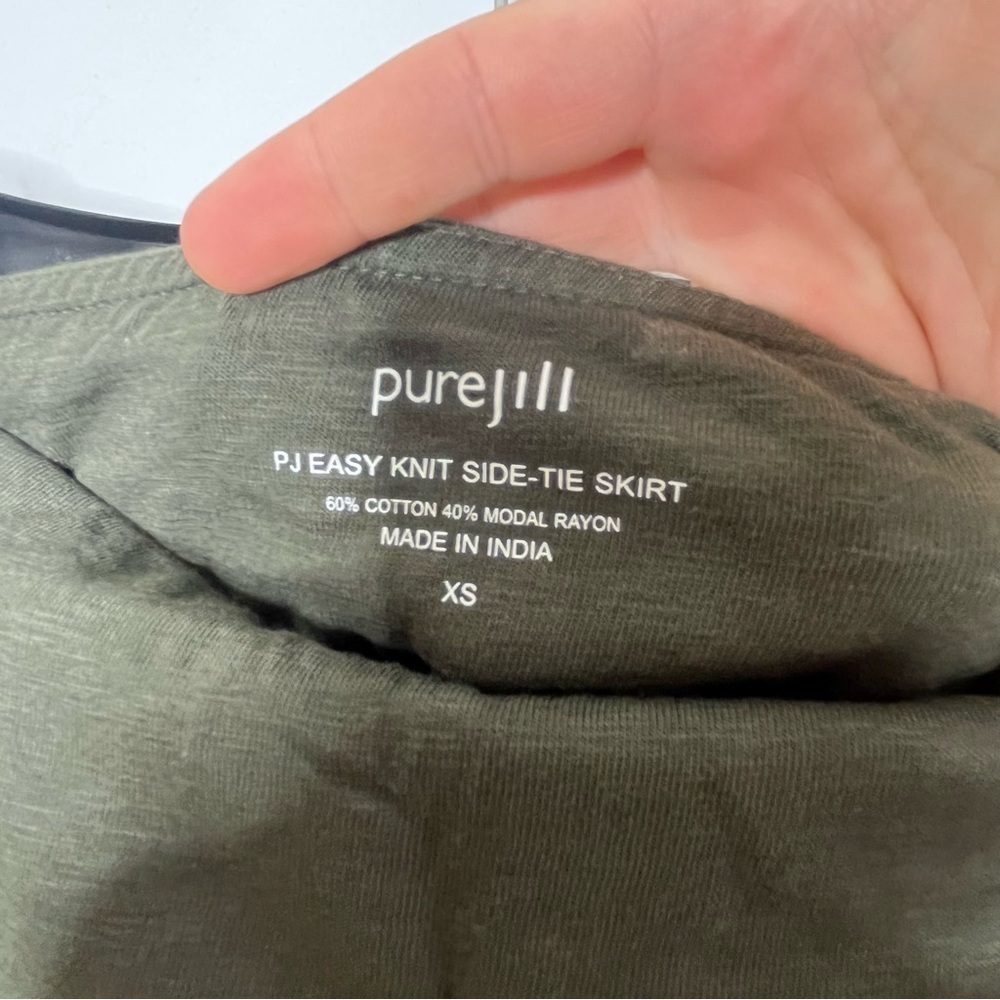 pureJill J. Jill Size XS PJ Easy Knit Side Tie Skirt Ruched Midi Green - Picture 4 of 5